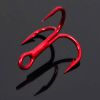 100pcs/Lot Red Fishing Hook Carbon Steel Treble Jig Hooks Fishhook