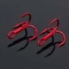 100pcs/Lot Red Fishing Hook Carbon Steel Treble Jig Hooks Fishhook