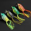 5PCS Frog Lure Soft Tube Bait Plastic Fishing Lure with Fishing Hooks Topwater Ray Frog Artificial Fishing Tackle