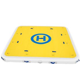 VEVOR Inflatable Dock Platform 7'x7'x6' Inflatable Dock, 10- to 12-Person Inflatable Floating Dock, Floating Platform with Electric Air Pump & Hand Pu