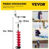 VEVOR Ice Drill Auger, 8'' Diameter Nylon Ice Auger, 41'' Length Ice Auger Bit, Auger Drill w/ 14'' Adjustable Extension Rod, Rubber Handle, Drill Ada