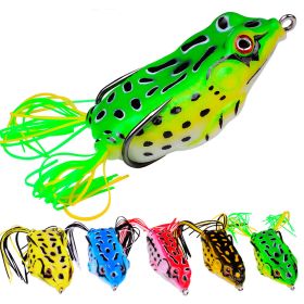 5pcs Frog Fishing Lures 13g/6cm Soft Bait Frog Artificial Baits Fishing Tackle with Double Fishing Hooks for Freshwater Saltwater Fishing