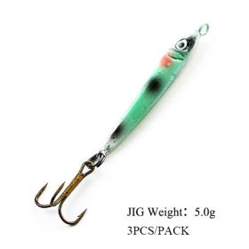 FTK Ice Fishing Bait Mini 5G Jig Hook Lure Pieces Fishing Micro Iron Plate Three Pieces (Option: 001-5G)