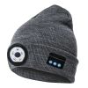 Wireless Beanie Hat with Light Winter Knitted Hat with 3 Lighting Modes Wireless 5.0 Beanie Hat for Music Lovers Men Women USB Rechargeable Machine Wa